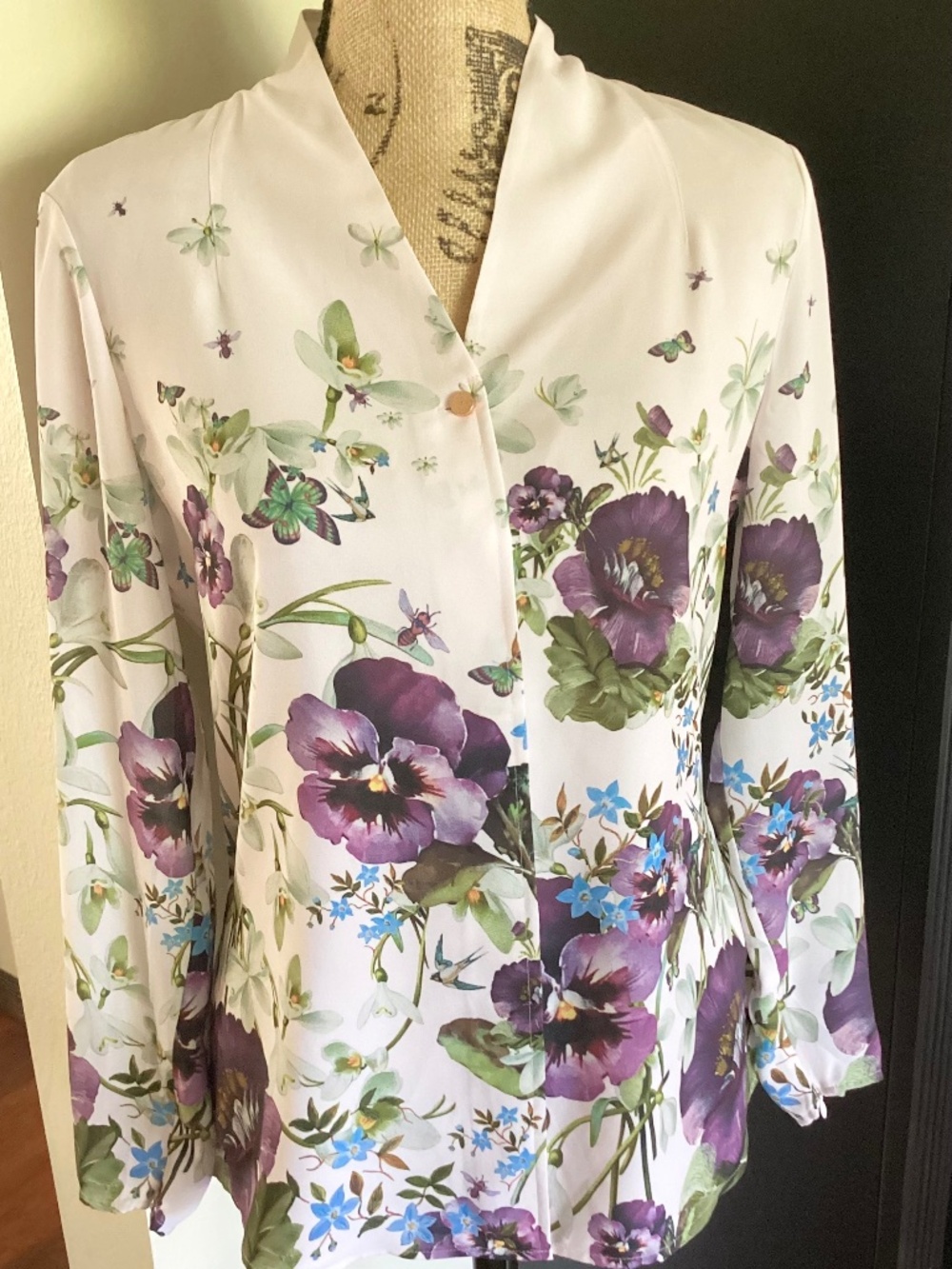 Ted Baker London Women’s Eliza’s Floral Long Sleeve Blouse Sz 2 US Small